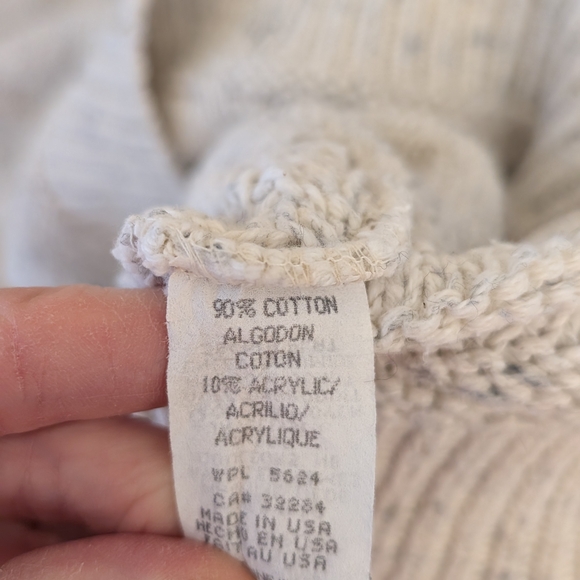 Vintage Embroidered Black Lab & Canoe Textured Chunky Crewneck Sweater In Ivory - Picture 12 of 12